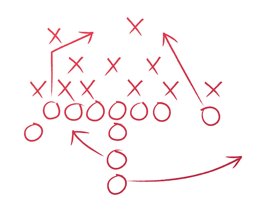 Football Play Coaching Diagram Drawing by Filo