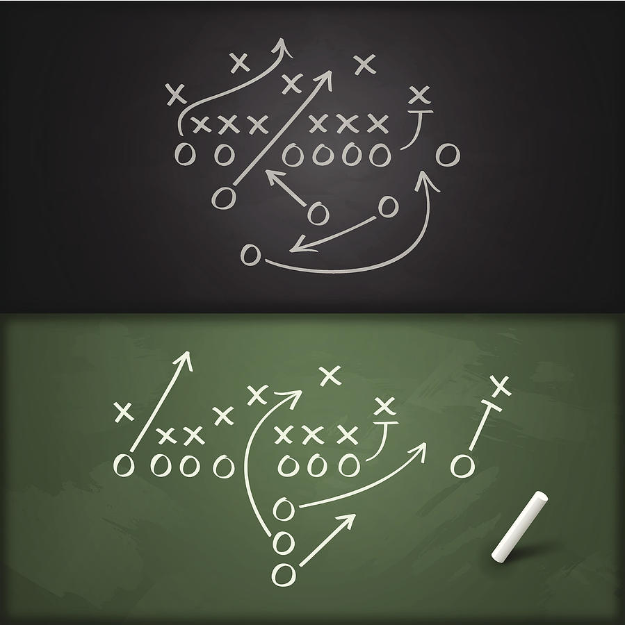 Football Play Diagrams Drawing by Filo