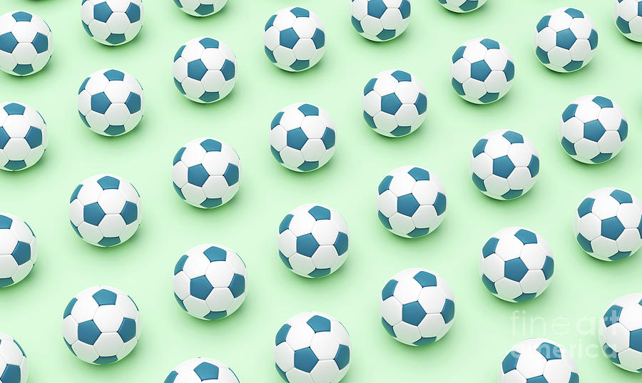 Football soccer balls flat lay background Photograph by Michal Bednarek ...