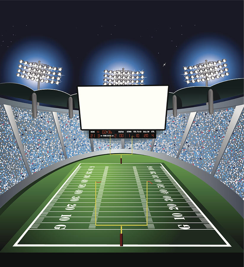 Football Stadium - Jumbotron, Large Scale Screen Drawing by KeithBishop