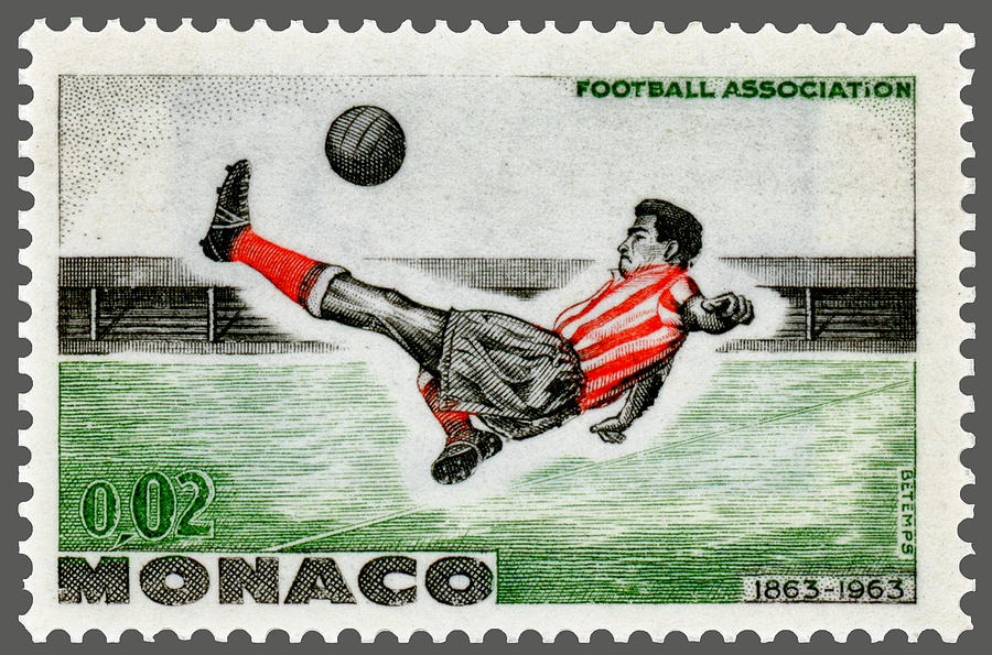 Football Stamp Monaco 1963 Photograph by Phil Cardamone