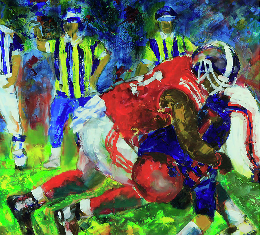 Football - Tackle Painting by Walter Fahmy