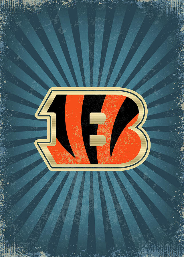 Football Vintage Cincinnati Bengals Drawing By Leith Huber - Fine Art 