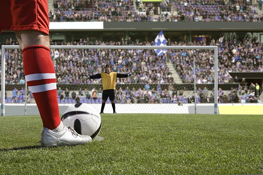 Footballer about to take a penalty Photograph by Image Source