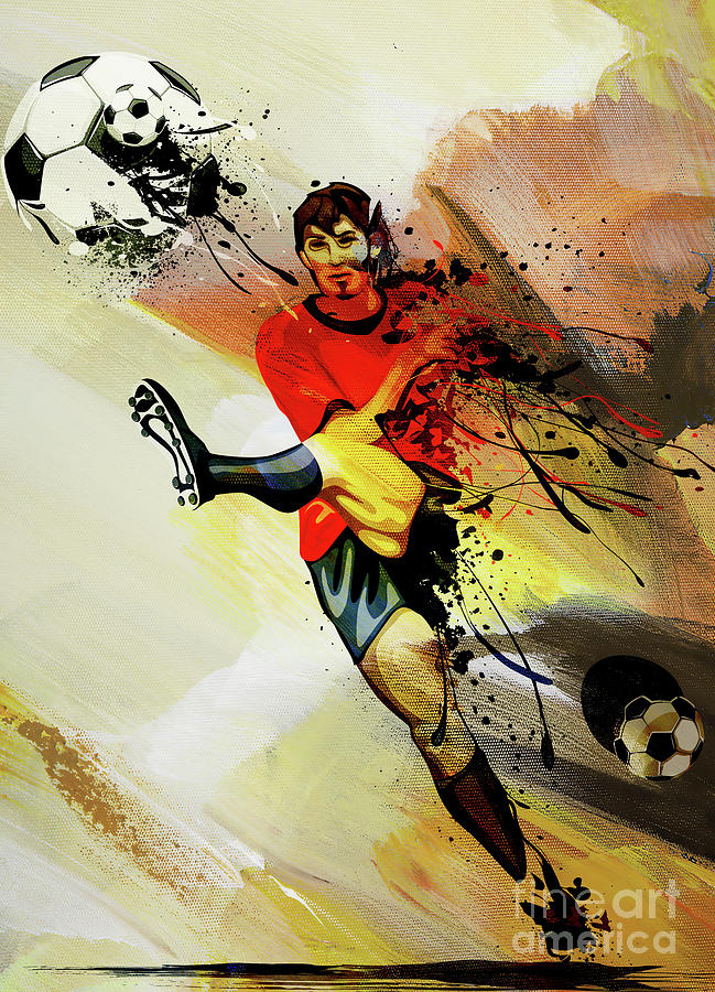 Footballer playing  Painting by Gull G