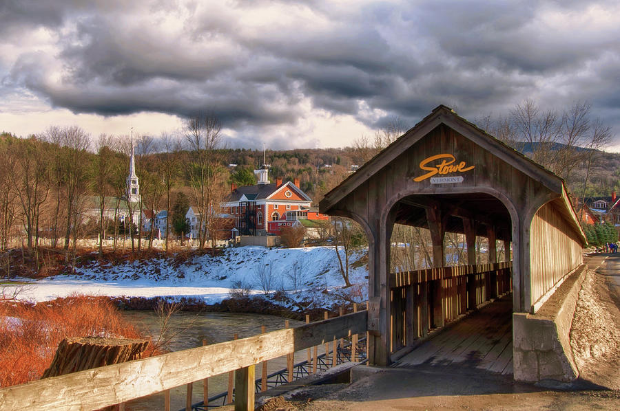 Footbridge in Stowe Vermont Photograph by Joann Vitali