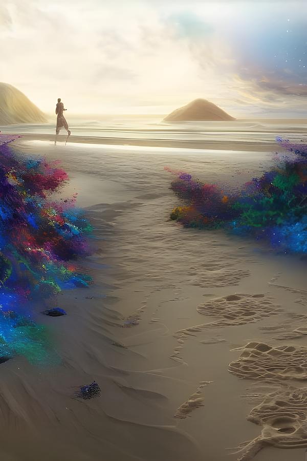 Footprints to he Beach Digital Art by Beverly Read