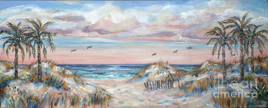 Footprints to Shore Painting by Linda Olsen