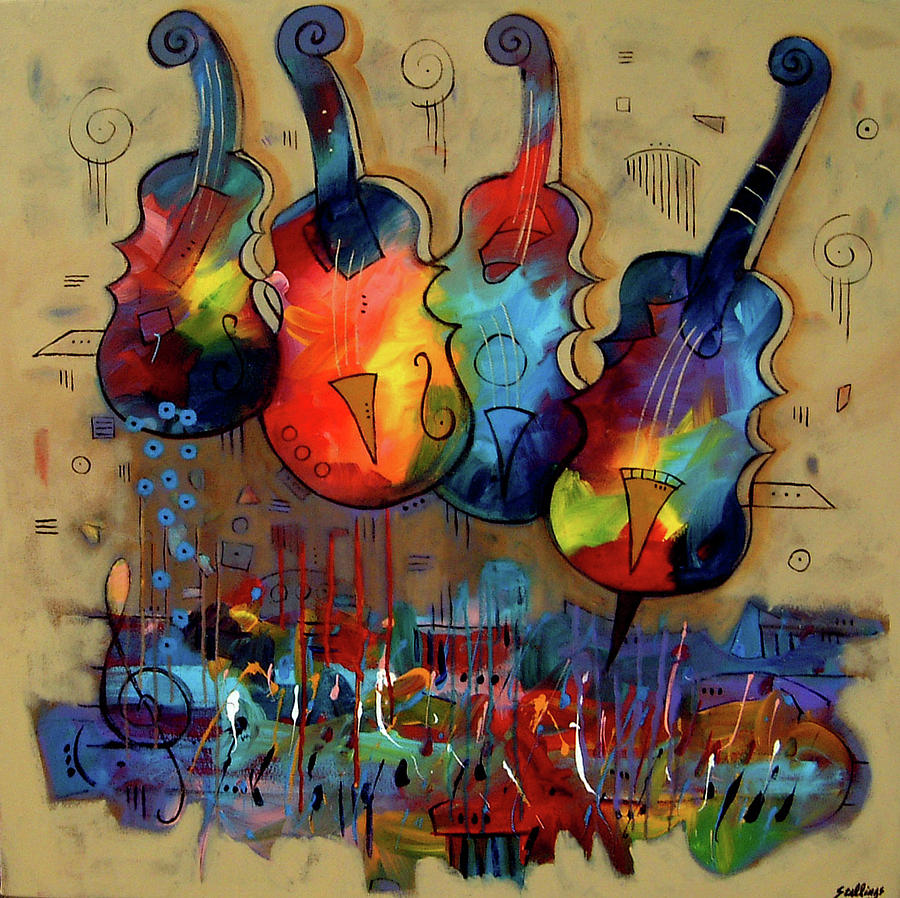 For Four Strings Painting by Jim Stallings