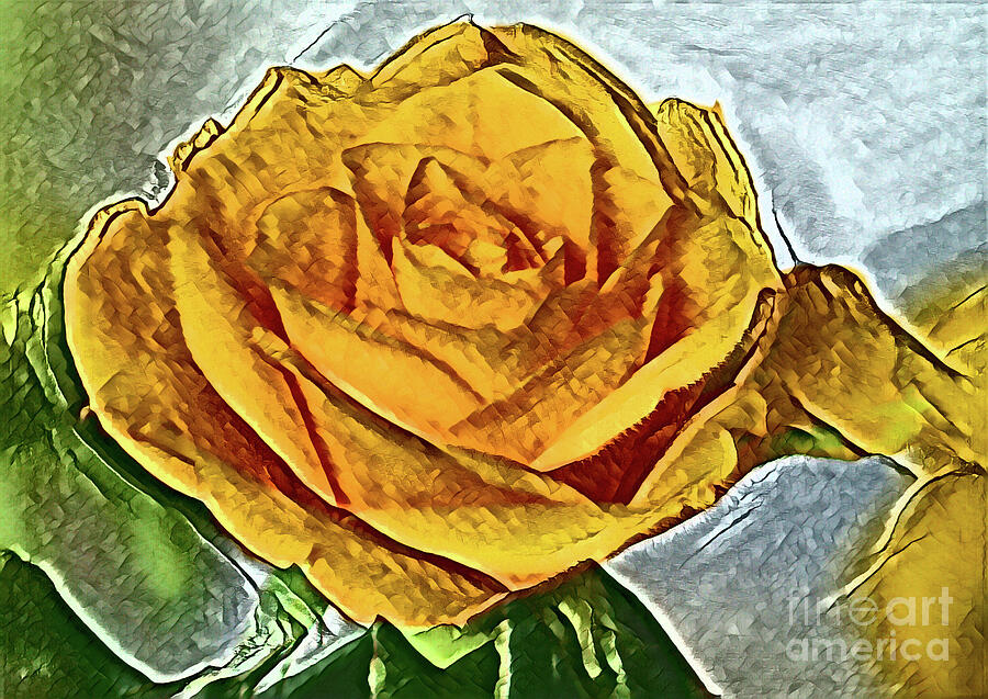 Rose Digital Art - For Love Of a Rose by Torfinn Johannessen