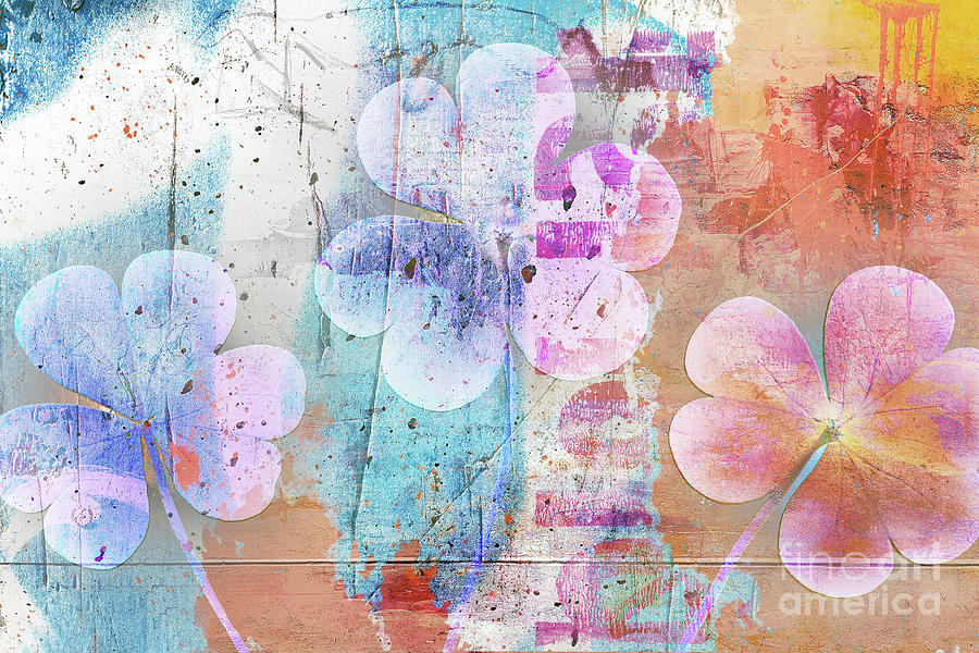 Abstract Mixed Media - For Luck by Jacky Gerritsen