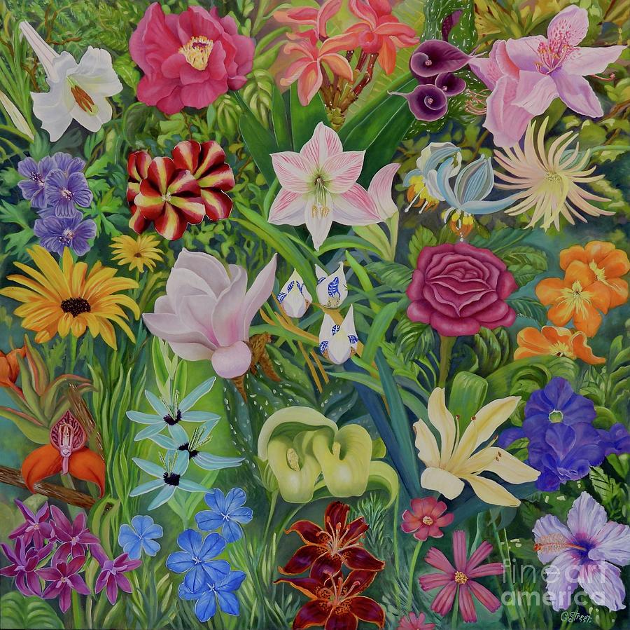 For the Love of Flowers Painting by Caroline Street