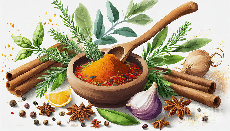 For The Love Of Herbs And Spices Digital Art