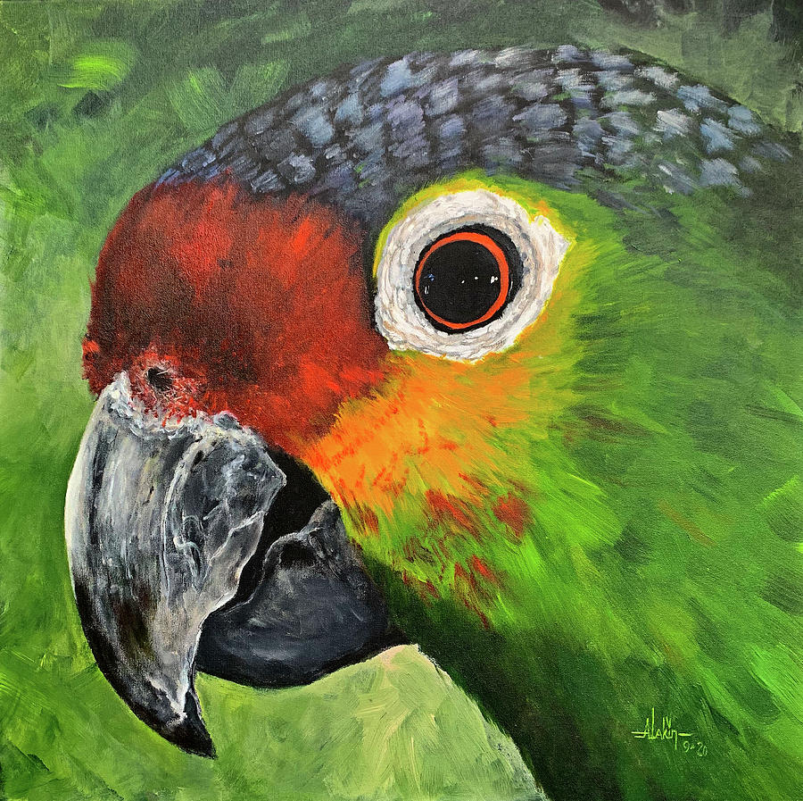 For the Parrot Heads Painting by Alan Lakin