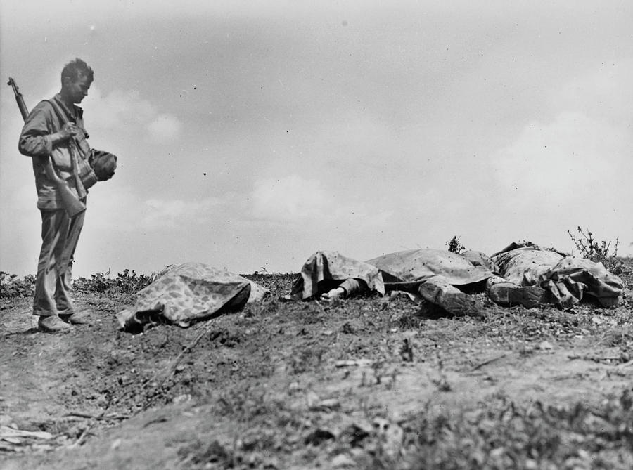 For These Valiant Marines Who Have Fallen In The Battle For The Island Of Okinawa Painting