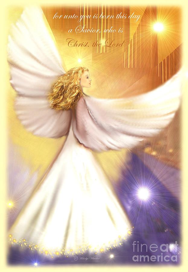 Christmas Card Digital Art - for Unto You is Born by Melodye Whitaker