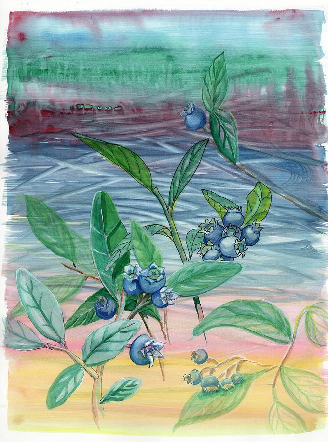 Forage Blueberries Painting by Tammy Nara