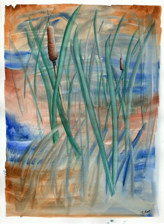 Forage. Cattails Painting by Tammy Nara