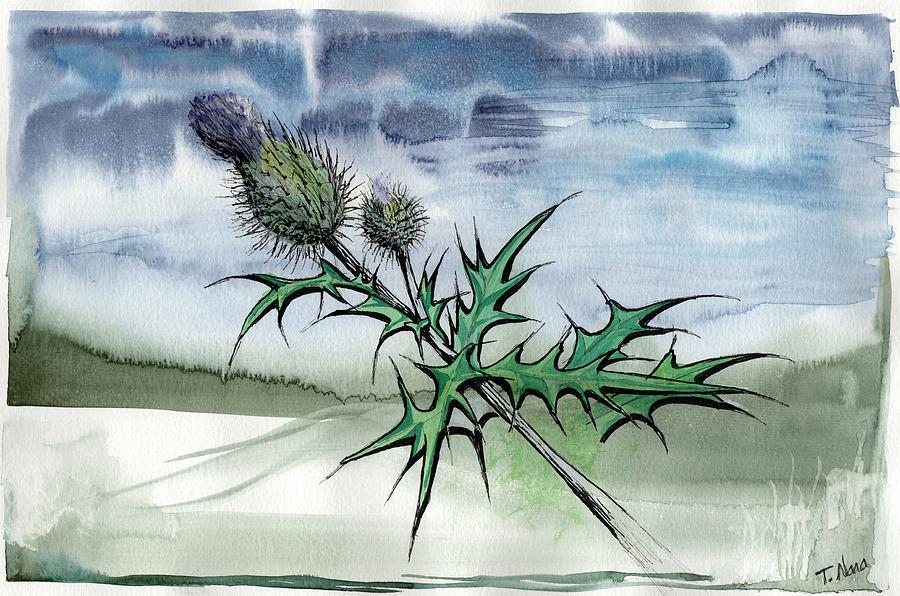 Forage Thistle Painting by Tammy Nara