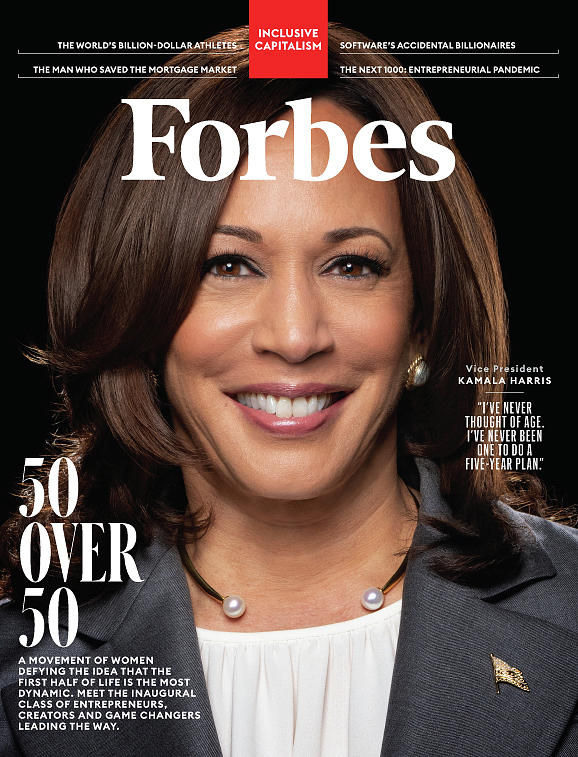 Forbes Kamala Harris July 2021 cover Photograph by Forbes By PARS ...