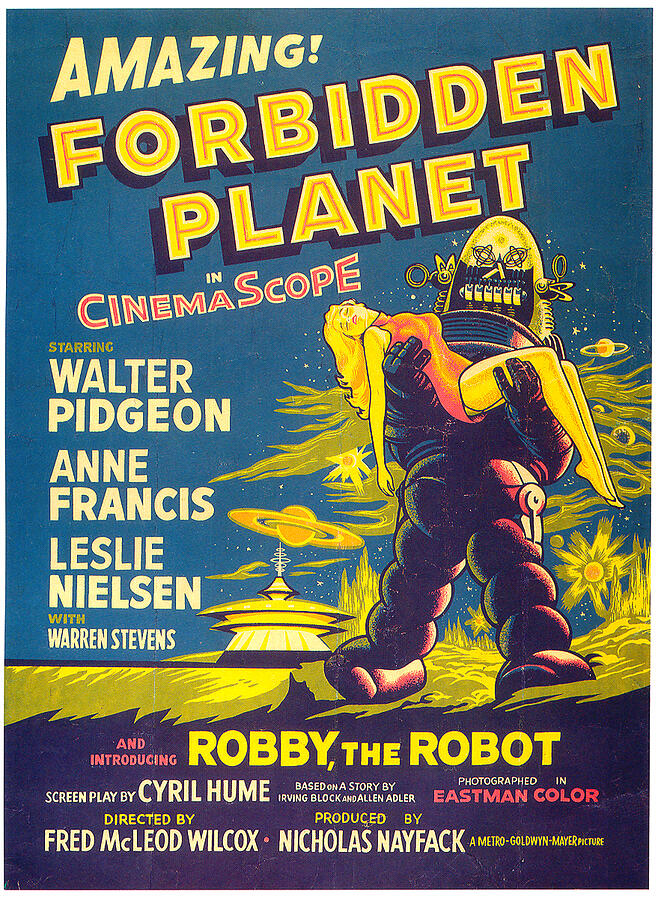 Forbidden Planet movie poster 1956 Mixed Media by Movie World Posters