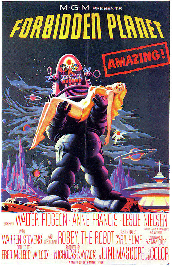 Forbidden Planet movie poster from 1956 Mixed Media by Movie World Posters