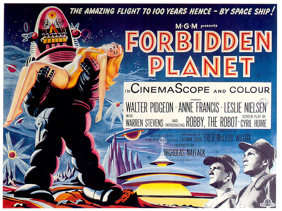Walter Pidgeon Mixed Media - Forbidden Planet poster 1956 by Movie World Posters