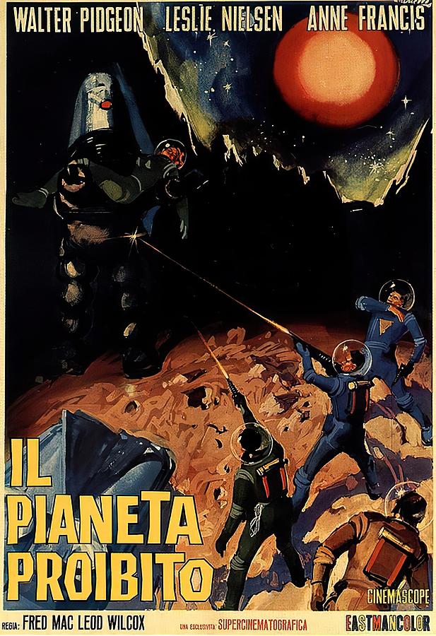 Forbidden Planet, with Walter Pidgeon, 1956 Mixed Media by Stars on Art