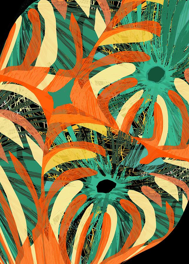 Abstract Digital Art - Forced Blooms by Jennifer Lommers