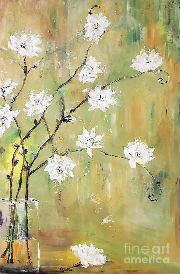 Forced Fall Blooms Painting Painting by Lisa Kaiser
