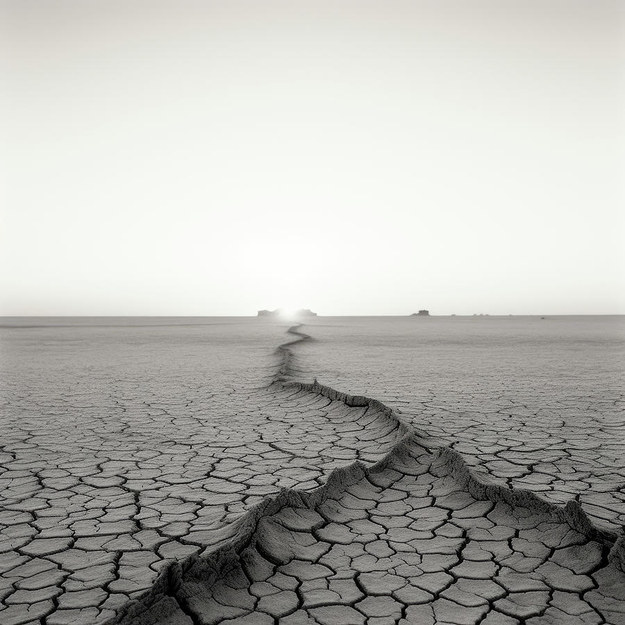 Forces Pushing Dry Lakebed Surface Digital Art by Yo Pedro