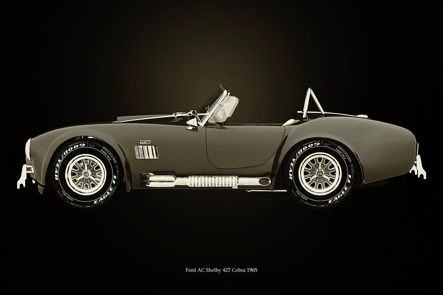 Ford AC Cobra 427 Shelby Black and White Photograph by Jan Keteleer