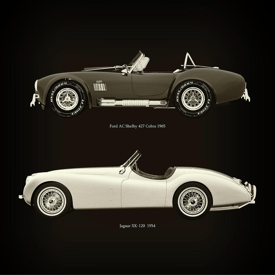 Ford AC Shelby 427 Cobra 1965 and Jaguar XK-120 1954 Photograph by Jan Keteleer