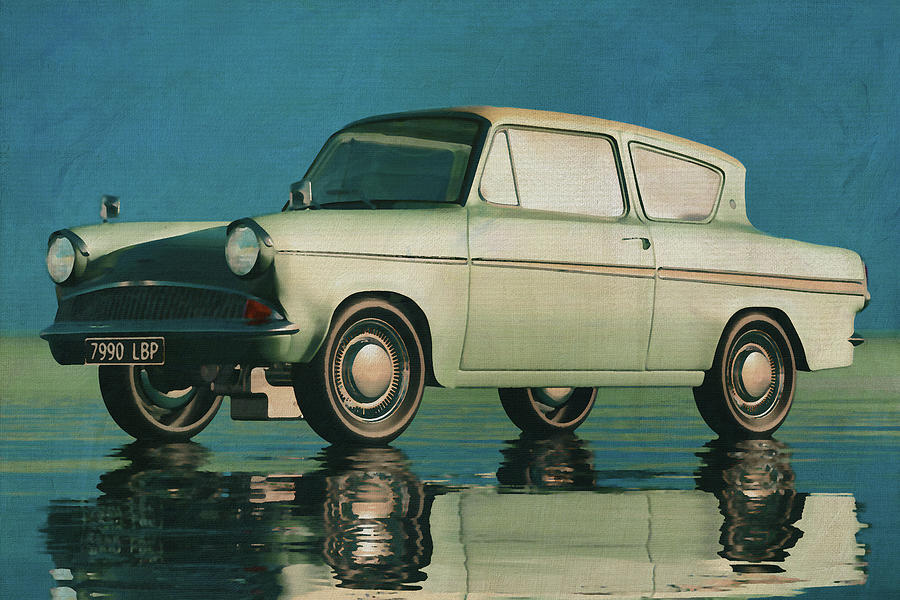 Ford Anglia 123E Deluxe From 1962 Digital Art by Jan Keteleer
