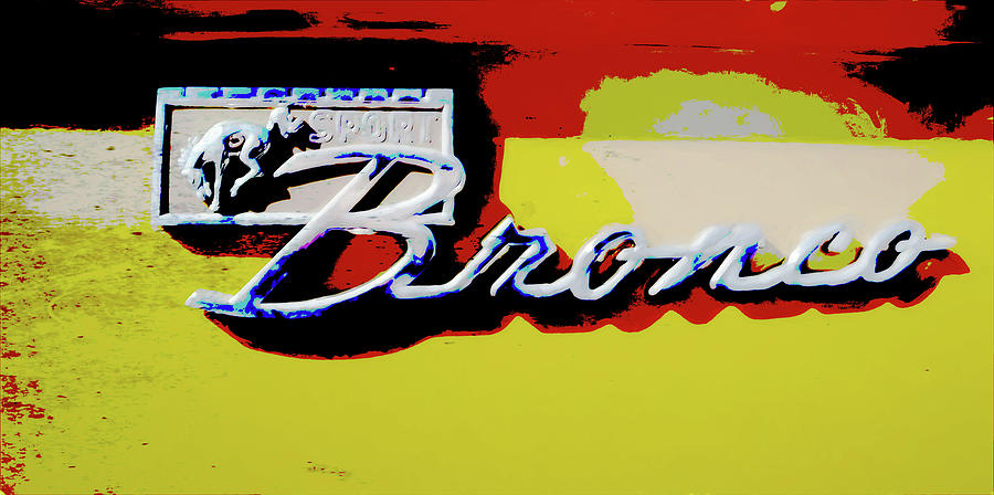 Ford Bronco Emblem Colorful Photograph by Cathy Anderson