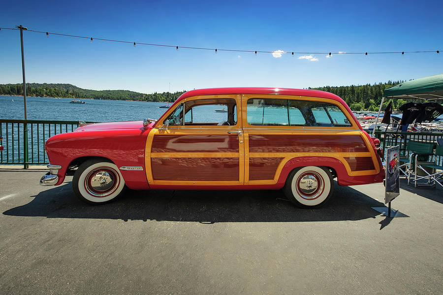 Ford Country Squire Woodie - Red 1950 Photograph by Mark Roger Bailey