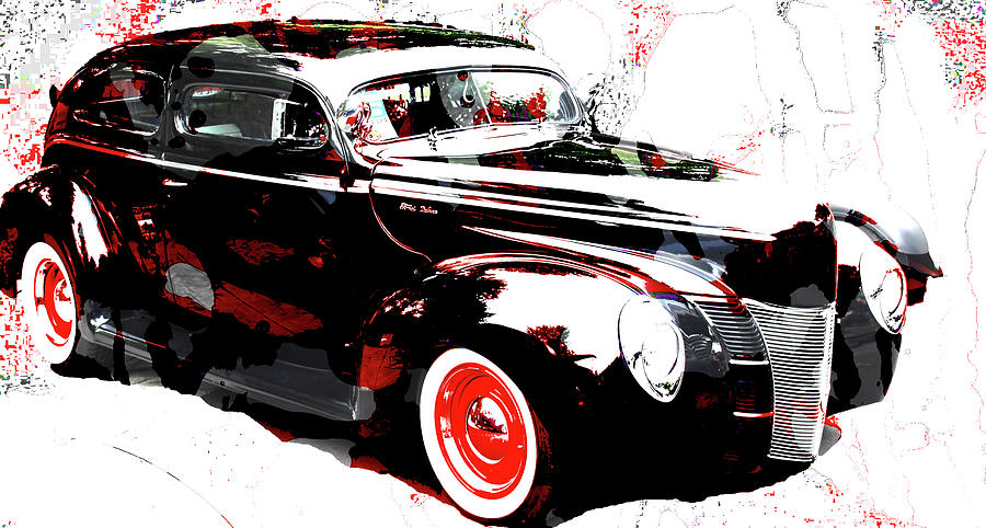 Ford Deluxe Abstract  Digital Art by Cathy Anderson