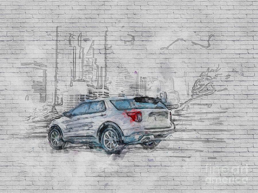Ford Explorer 2020 Rear Exterior White Suv New American Cars Mixed