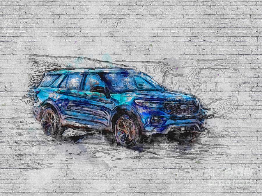 Ford Explorer St 2020 Blue Luxury Suv New Exterior American Cars Mixed