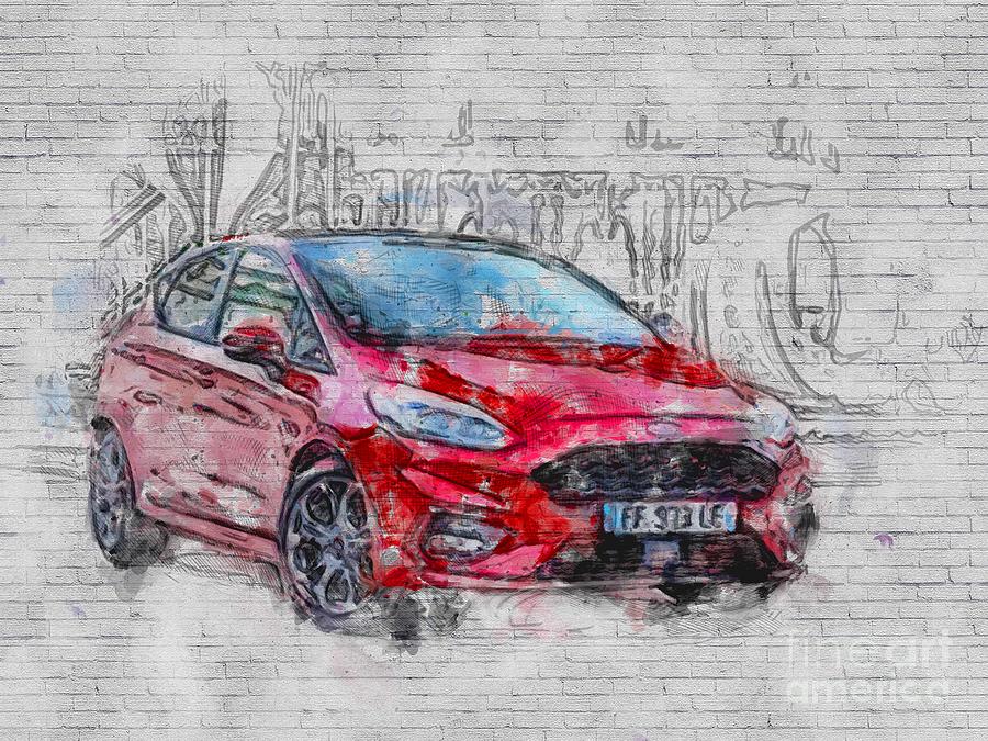 Ford Fiesta St-Line 2020 Cars Compact American Mixed Media by Ashtyn ...