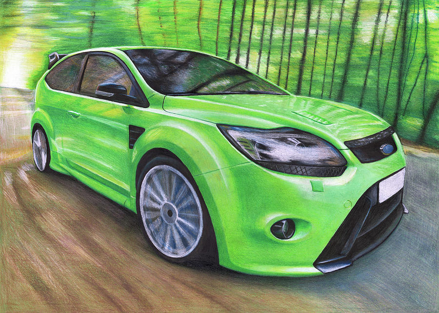 Ford Focus RS Drawing by Norbert Gold - Fine Art America