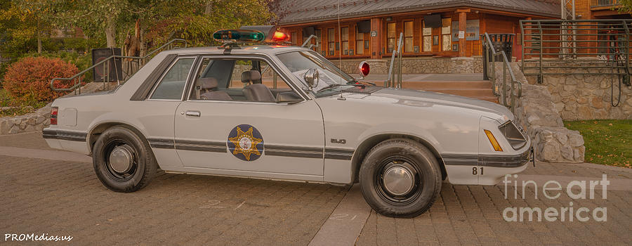 Ford mustang fox body police car Photograph by PROMedias US