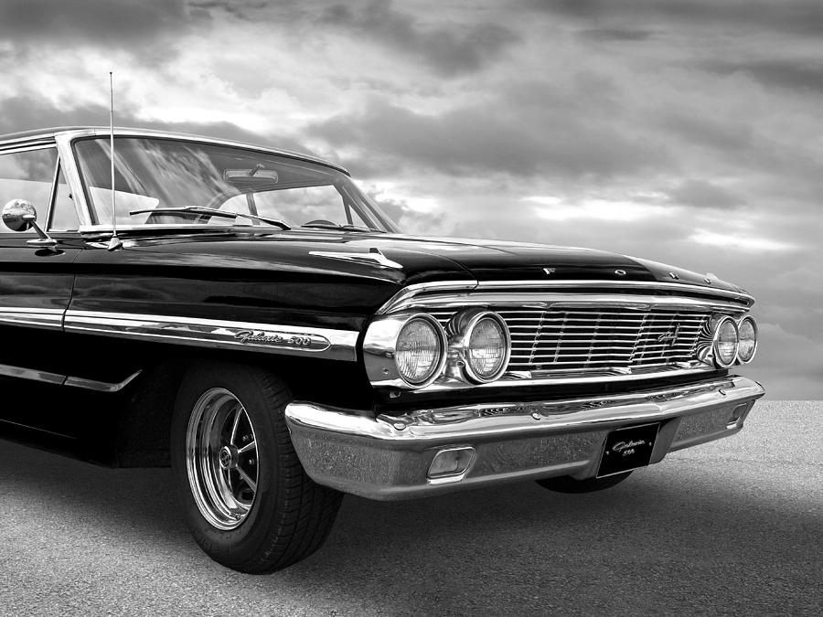 Ford Galaxie 500 1964 Front BW Photograph by Gill Billington