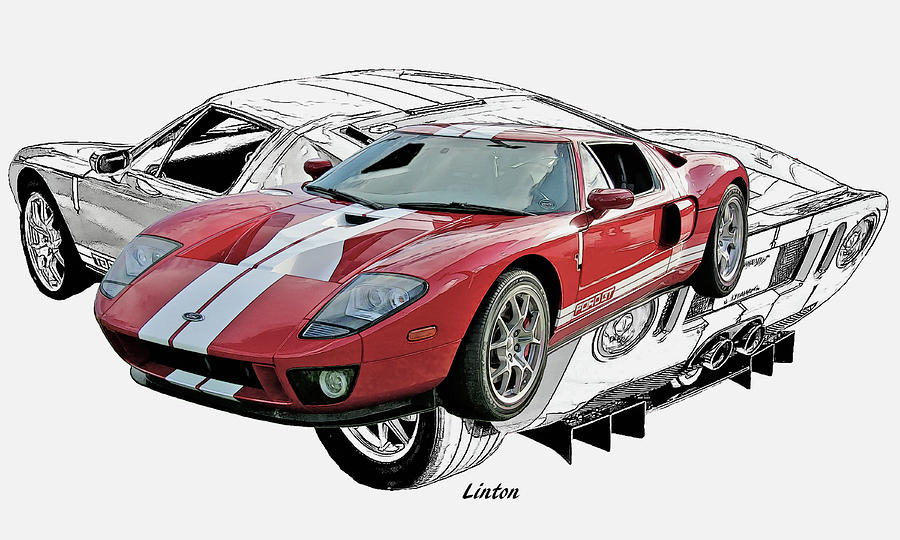 FORD GT cps Digital Art by Larry Linton