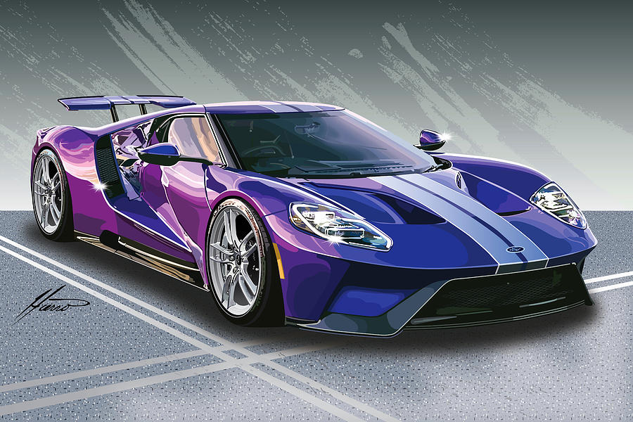 Ford GT Digital Art by Greg Hierro | Fine Art America