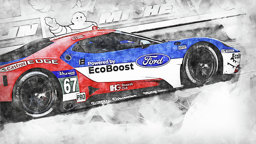 Ford GT GTE - 04 Painting by AM FineArtPrints
