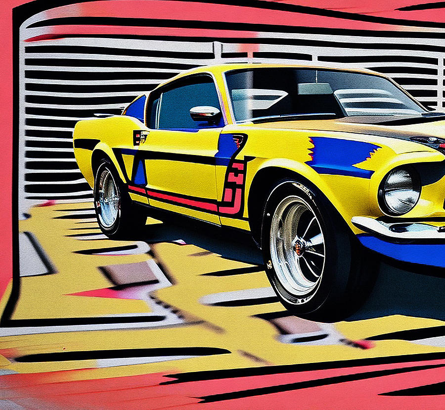 Ford Mustang Boss 302 Ford Muscle Fastback Pop Art Midcentury Modern ...