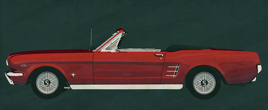 Ford Mustang Convertible from 1964 pure nostalgia for boys and g Painting by Jan Keteleer