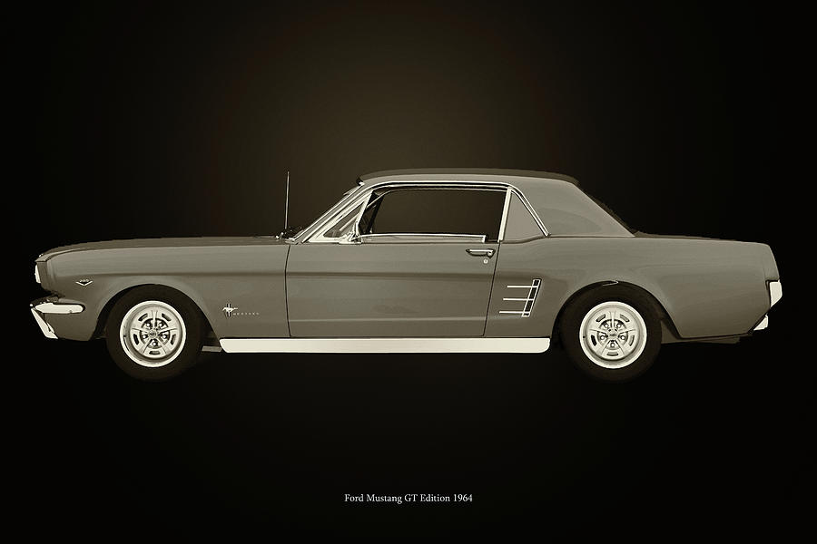 Ford Mustang GT Black and White Photograph by Jan Keteleer