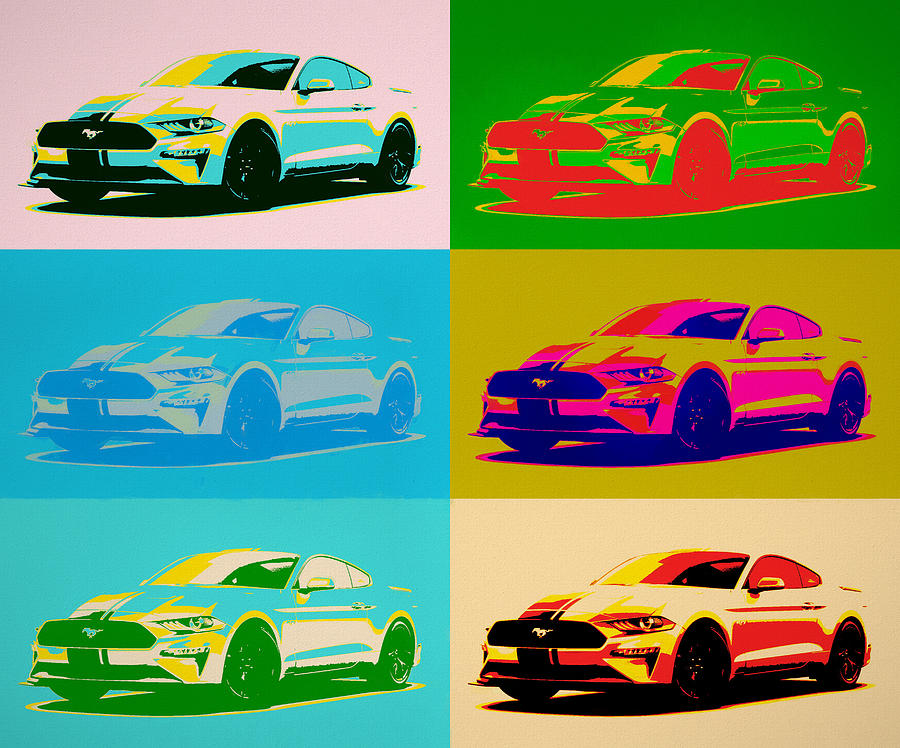 Ford Mustang Pop Art Mixed Media By Dan Sproul